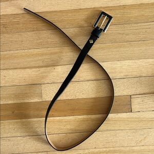 Black Leather Belt with Silver Buckle SOLD